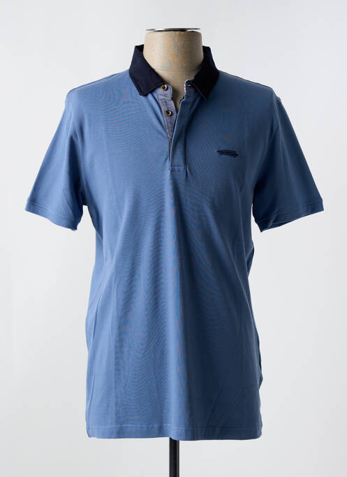Polo stretch manches courtes bleu DELAHAYE homme