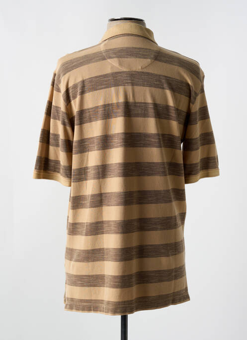 Polo imprimé rayures manches courtes beige REDMOND homme