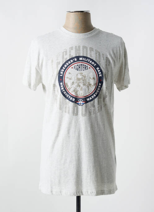 T-shirt coupe cintrée manches courtes gris LEGENDER'S homme