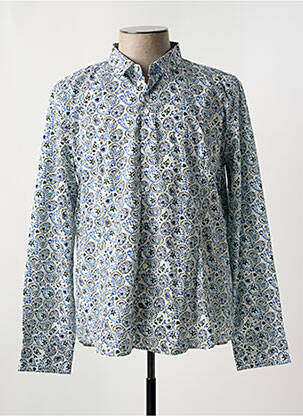 Chemise manches longues manches longues bleu NUMEROLOGIE homme