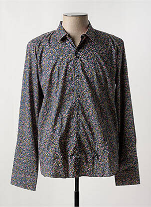Chemise manches longues imprimé fleurs bleu NUMEROLOGIE homme