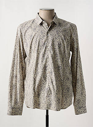 Chemise manches longues imprimé fleurs gris NUMEROLOGIE homme