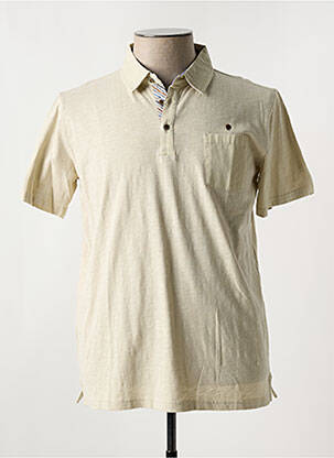 Polo tissage chiné manches courtes beige COFOX homme