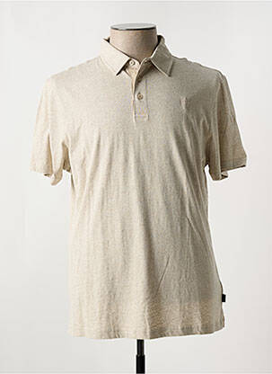 Polo tissage chiné manches courtes beige IZAC homme