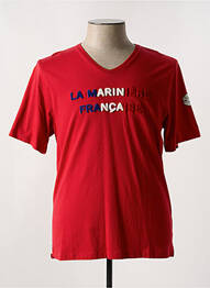 T-shirt broderie manches courtes rouge LA MARINIÈRE FRANÇAISE homme