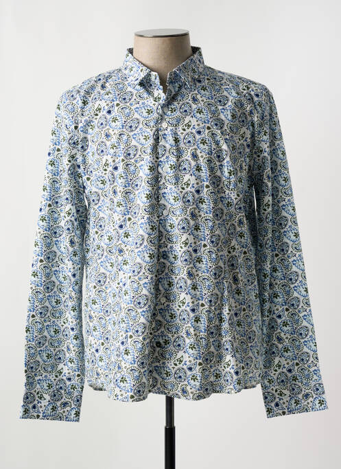 Chemise manches longues bleu NUMEROLOGIE pour homme