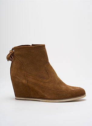 Bottines/boots nubuck talon de 7 à 9cm marron MYMA femme