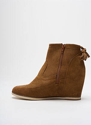 Bottines/boots nubuck talon de 7 à 9cm marron MYMA femme