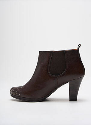Bottines/boots matière lisse talon de 7 à 9cm marron HISPANITAS femme