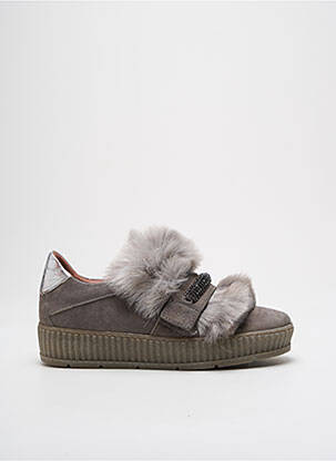 Baskets nubuck talon plat jusqu'à 3cm gris MJUS femme