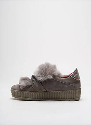 Baskets nubuck talon plat jusqu'à 3cm gris MJUS femme