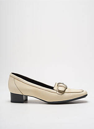 Mocassins tissage satiné talon plat jusqu'à 3cm beige BERTIN femme