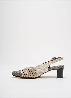 Sandales/nu pieds matière lisse talon de 4 à 6cm beige BERTIN femme