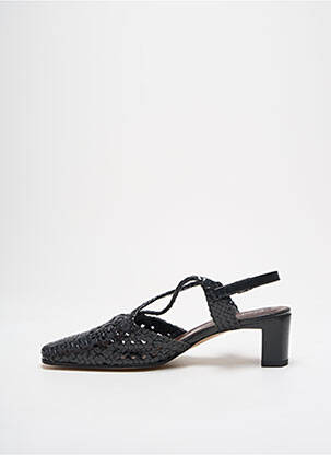 Sandales/nu pieds matière lisse talon de 4 à 6cm noir BERTIN femme