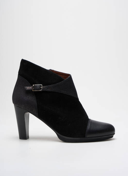 Bottines/boots tissage satiné talon de 7 à 9cm noir HISPANITAS femme