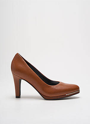 Escarpins tissage satiné talon de 7 à 9cm marron MYMA femme