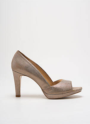 Escarpins tissage satiné talon de 7 à 9cm or MYMA femme