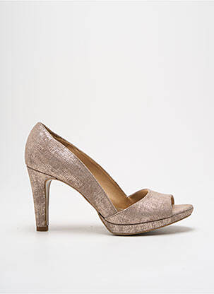 Escarpins tissage satiné talon de 7 à 9cm or MYMA femme