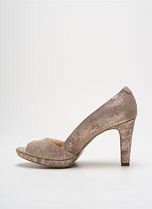 Escarpins tissage satiné talon de 7 à 9cm or MYMA femme