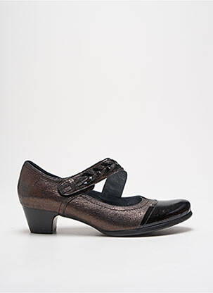 Escarpins matière lisse talon de 4 à 6cm marron J.METAYER femme