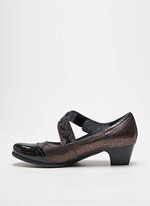 Escarpins matière lisse talon de 4 à 6cm marron J.METAYER femme