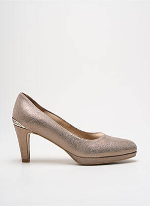 Escarpins tissage satiné talon de 7 à 9cm or MYMA femme