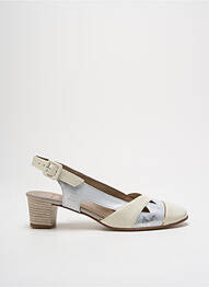 Sandales/nu pieds matière lisse talon de 4 à 6cm beige HASLEY femme