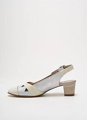 Sandales/nu pieds matière lisse talon de 4 à 6cm beige HASLEY femme