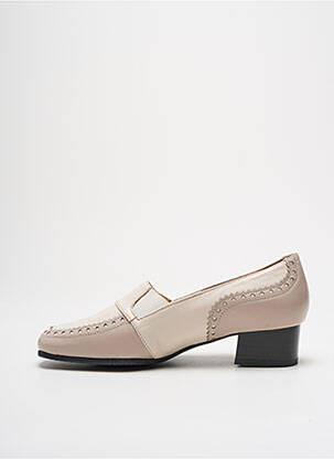 Mocassins tissage satiné talon plat jusqu'à 3cm beige HASLEY femme