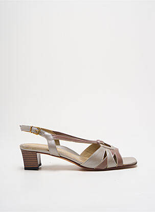 Sandales/nu pieds matière lisse talon de 4 à 6cm marron ALEXANDRIA femme