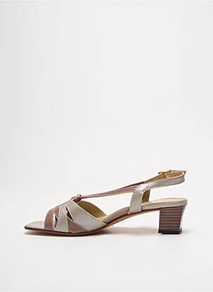 Sandales/nu pieds matière lisse talon de 4 à 6cm marron ALEXANDRIA femme