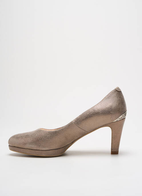 Escarpins tissage satiné talon de 7 à 9cm or MYMA femme