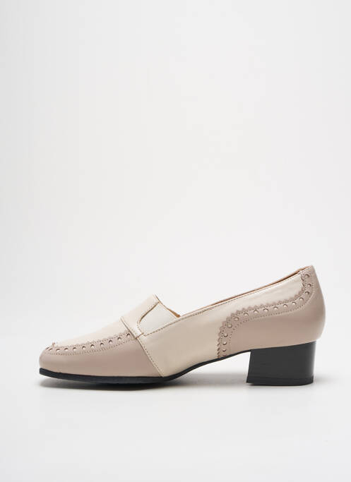 Mocassins tissage satiné talon plat jusqu'à 3cm beige HASLEY femme