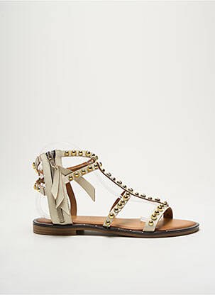 Sandales/nu pieds matière lisse talon plat jusqu'à 3cm beige DICIOTTOPIU femme