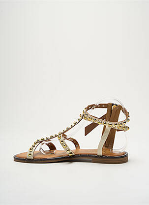 Sandales/nu pieds matière lisse talon plat jusqu'à 3cm beige DICIOTTOPIU femme