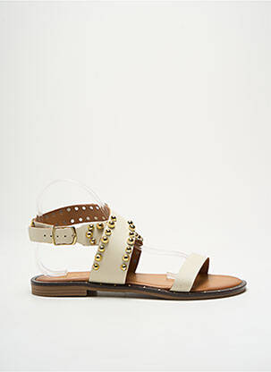 Sandales/nu pieds chiquet talon plat jusqu'à 3cm beige DICIOTTOPIU femme