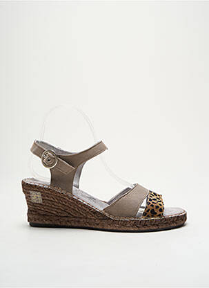 Espadrilles nubuck talon de 4 à 6cm gris BRUMA femme