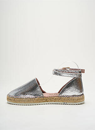 Espadrilles tissage satiné talon plat jusqu'à 3cm argent BRUMA femme