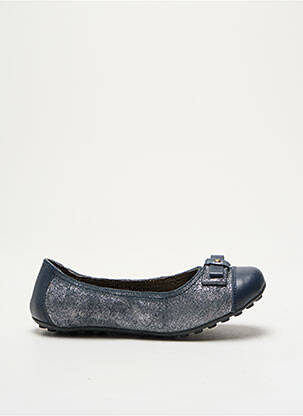 Ballerines tissage satiné bout rond bleu MOD8 fille