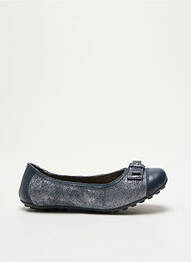 Ballerines tissage satiné bout rond bleu MOD8 fille