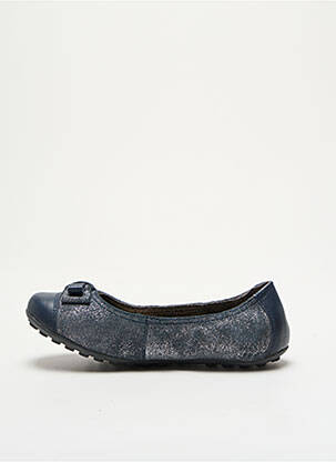 Ballerines tissage satiné bout rond bleu MOD8 fille