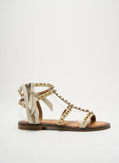 Sandales/nu pieds chiquet talon plat jusqu'à 3cm beige DICIOTTOPIU femme