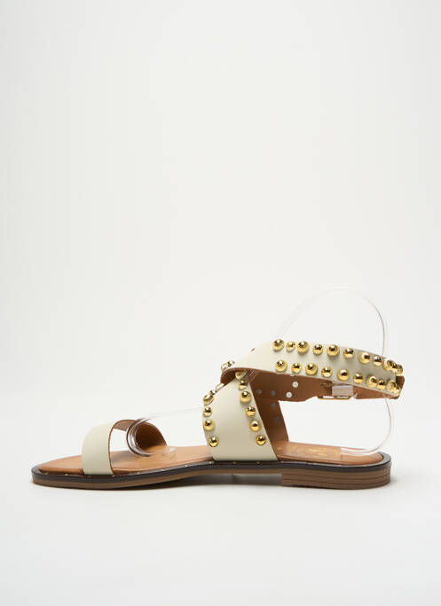 Sandales/nu pieds chiquet talon plat jusqu'à 3cm beige DICIOTTOPIU femme