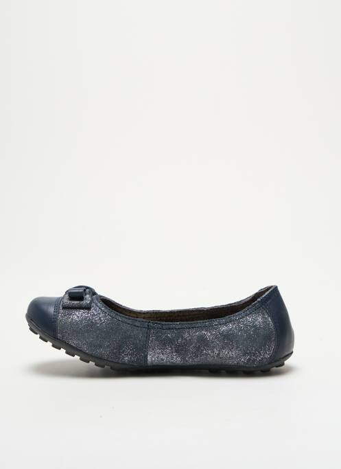 Ballerines tissage satiné bout rond bleu MOD8 fille