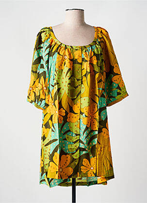 Robe courte coupe fluide manches courtes orange ORFEO femme