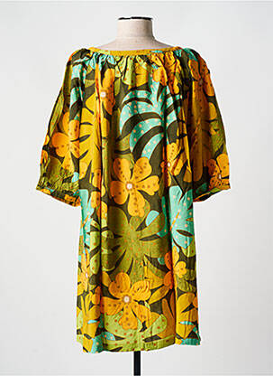 Robe courte coupe fluide manches courtes orange ORFEO femme