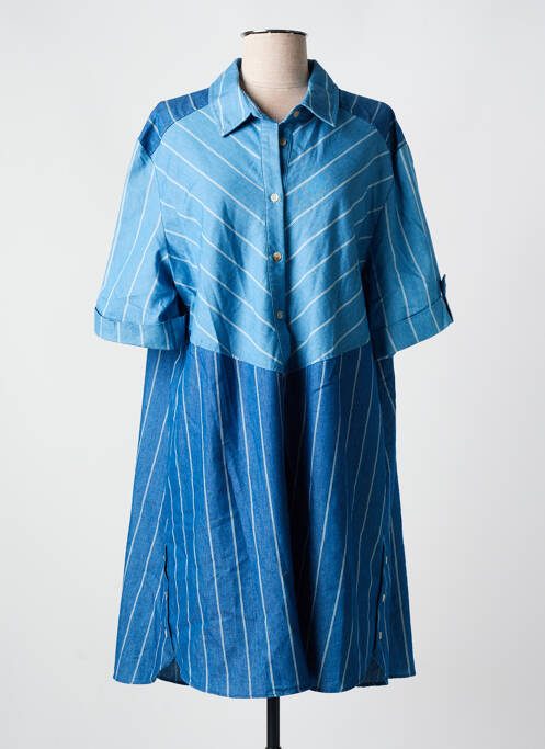 Robe mi-longue bleu ORFEO pour femme