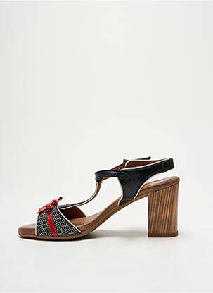 Sandales/nu pieds matière lisse talon de 4 à 6cm noir NEMONIC femme