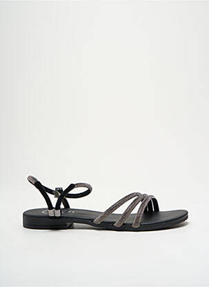 Sandales/nu pieds chiquet talon plat jusqu'à 3cm noir DICIOTTOPIU femme