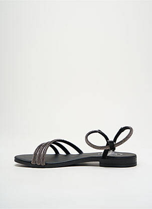 Sandales/nu pieds chiquet talon plat jusqu'à 3cm noir DICIOTTOPIU femme